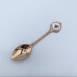 Gold Painted Metal Flower Tea Spoon